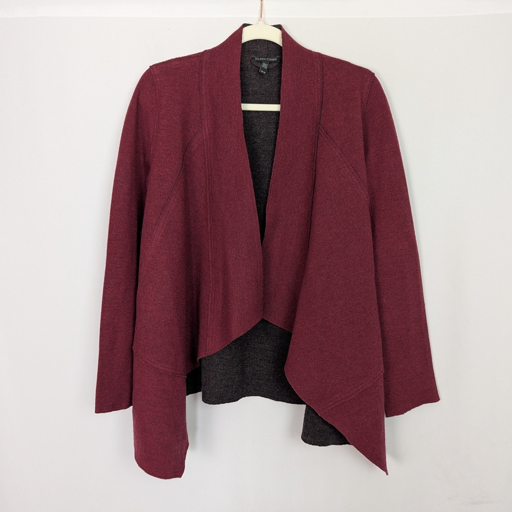 Eileen Fisher Merino Wool Open Cardigan